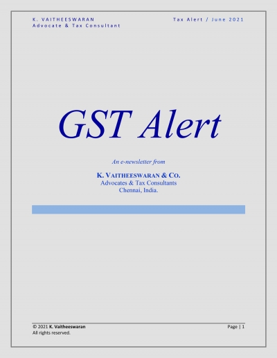 GST Alert - Recent GST Notifications - June 2021