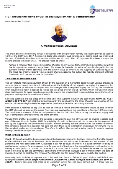 K. Vaitheeswaran - ITC - Around the World of GST in 180 Days